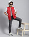 Boys Red Solid Stand Collar Sleeveless Boys Jacket