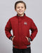 Boys Maroon Solid Stand Collar Full Sleeve Boys Jacket
