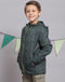 Boys Green Solid Hooded Full Sleeve Boys Jacket