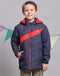 Boys Navy Blue Solid Hooded Full Sleeve Boys Jacket