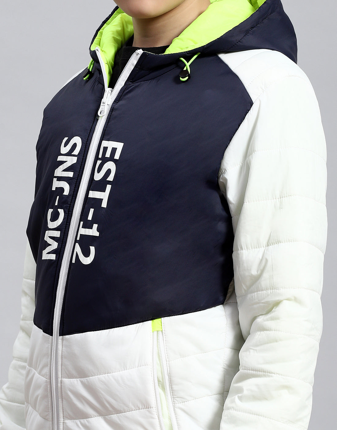 Boys White Solid Collar Full Sleeve Boys Jacket