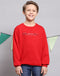 Boys Red Printed Round Neck Full Sleeve Sweatshirt