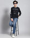 Boys Navy Blue Printed Round Neck Full Sleeve Sweatshirt