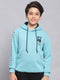 Boys Blue Printed Hooded Full Sleeve Sweatshirt