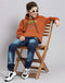 Boys Brown Printed Hooded Full Sleeve Sweatshirt