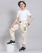 Boys Beige Printed Regular Fit Lowers