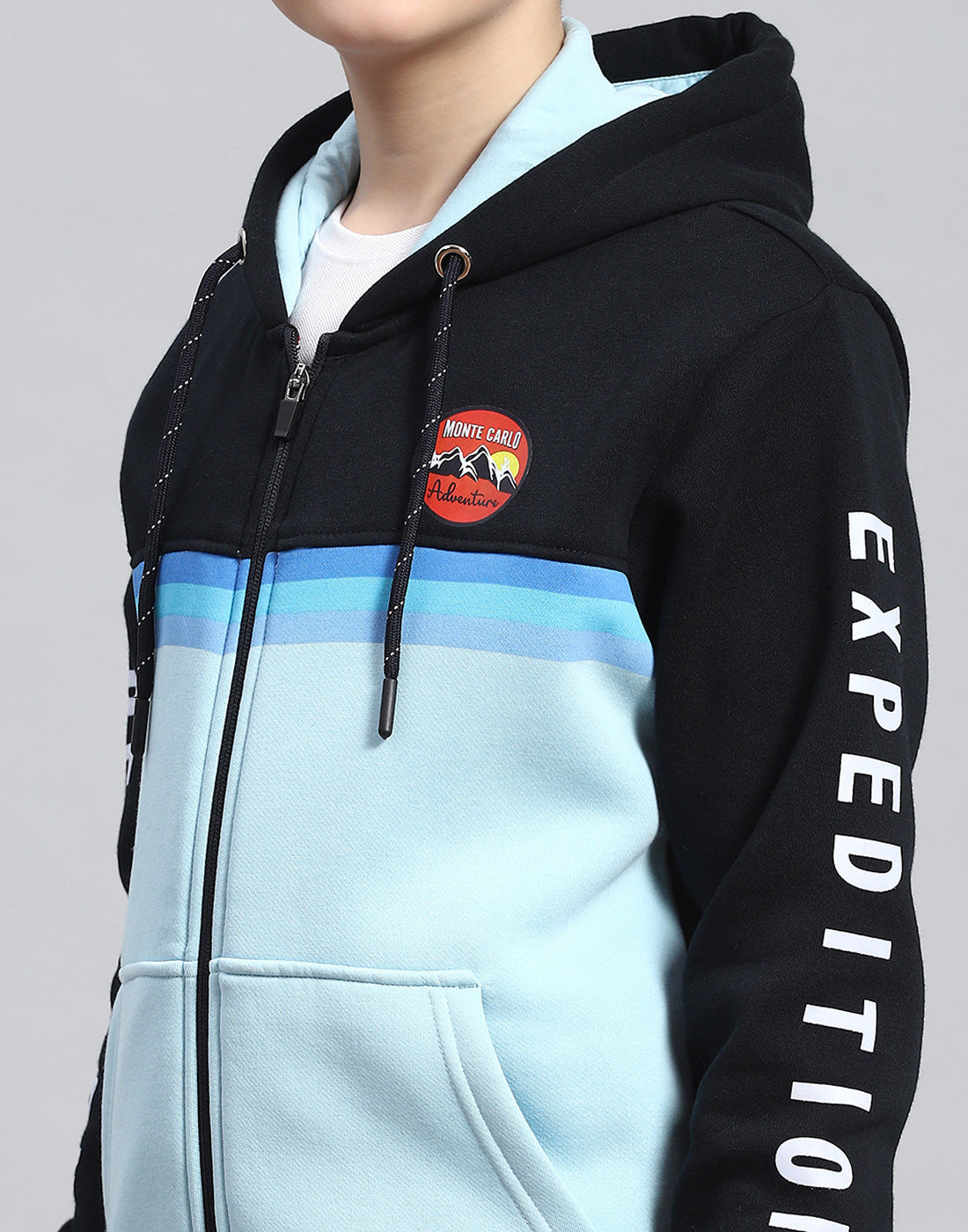 Boys Navy Blue Printed Round Neck Full Sleeve Tracksuit