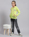Girls Green Printed Hooded Full Sleeve Sweatshirt