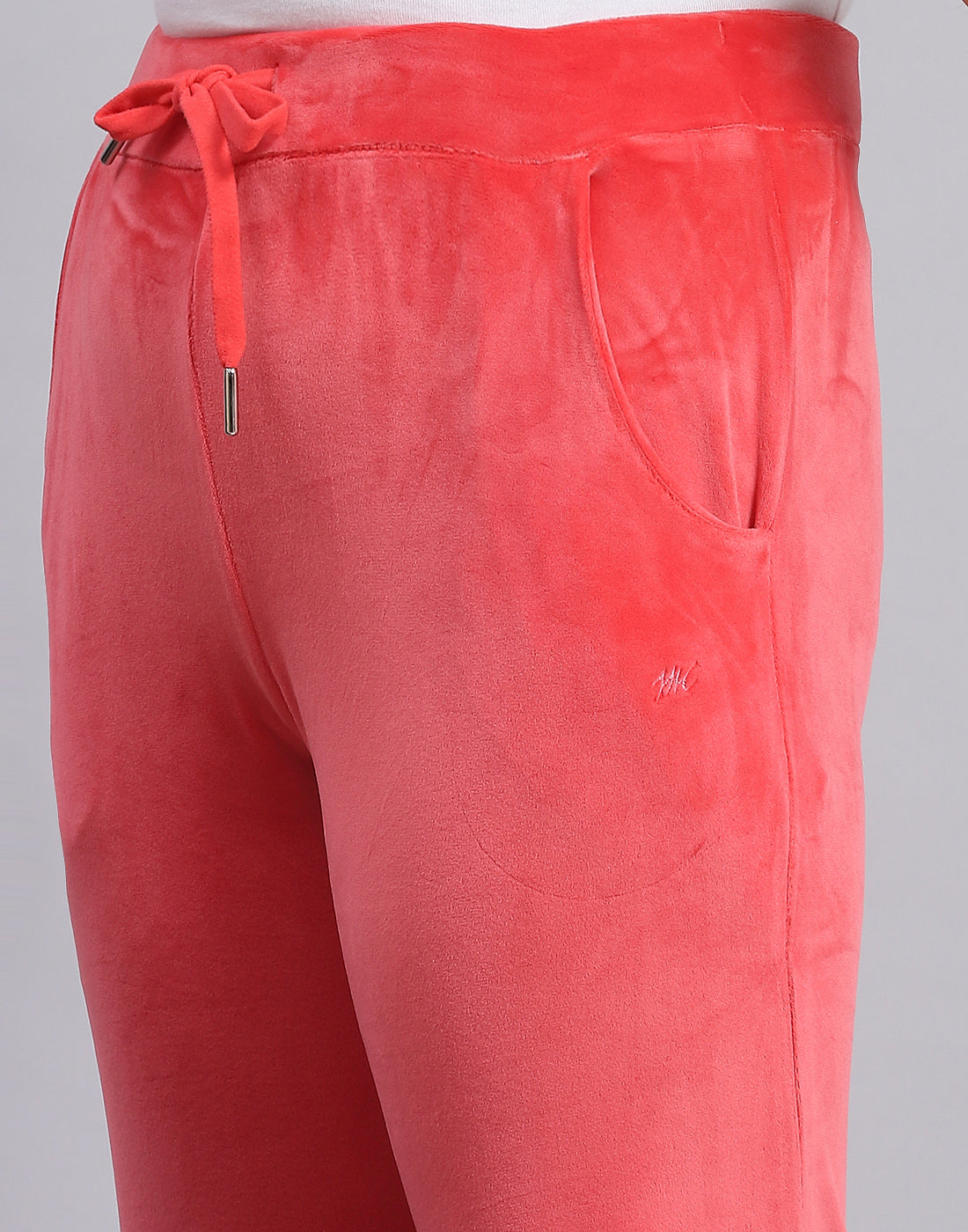 Girls Pink Solid Hooded Full Sleeve Tracksuit