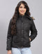 Girls Black Solid Hooded Full Sleeve Girls Jacket
