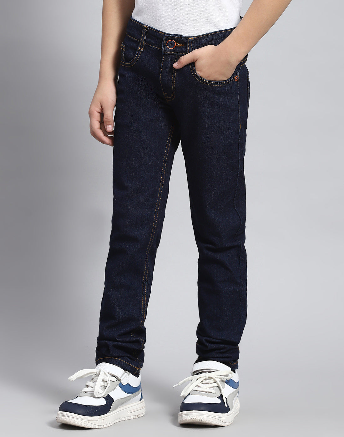 Boys Blue Light Wash Slim Fit Denim