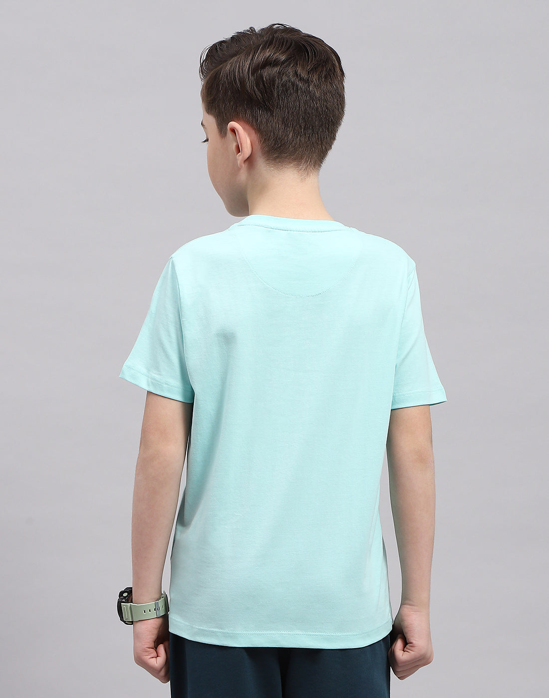 Boys Mustar & Aqua Blue Printed Round Neck Half Sleeve T-Shirt (Pack of 2)