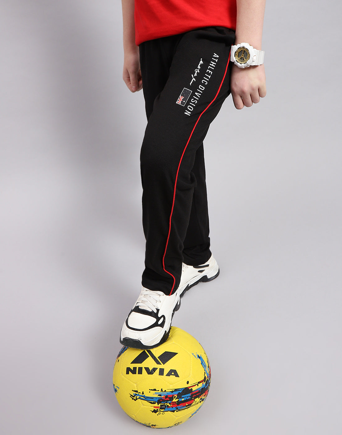 Boys Black Printed Regular Fit Lower