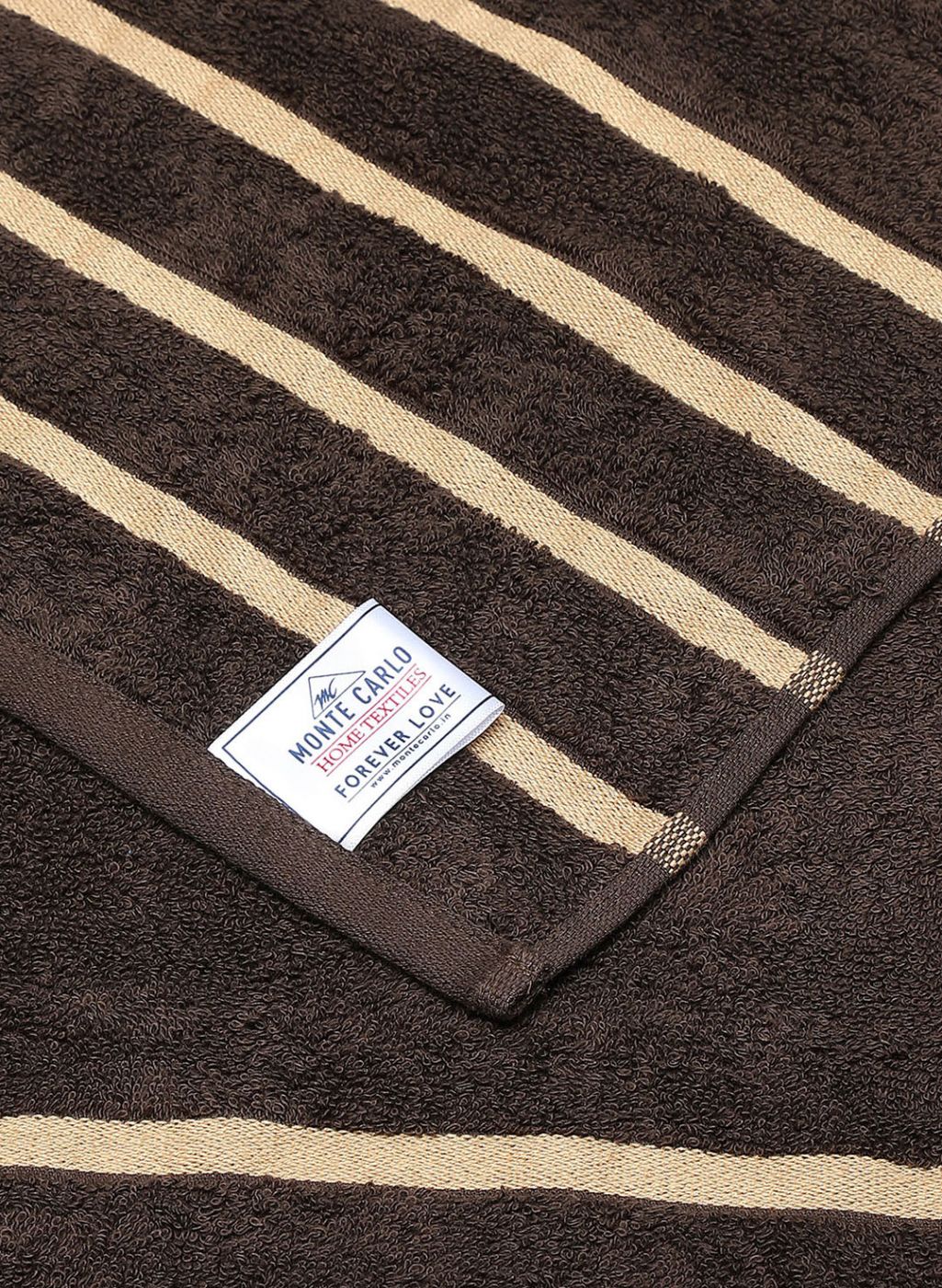 Brown & Beige Cotton 525 GSM Bath Towel (Pack of 2)