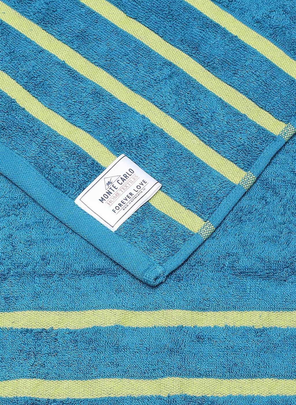 Yellow & Blue Cotton 525 GSM Bath Towel (Pack of 2)