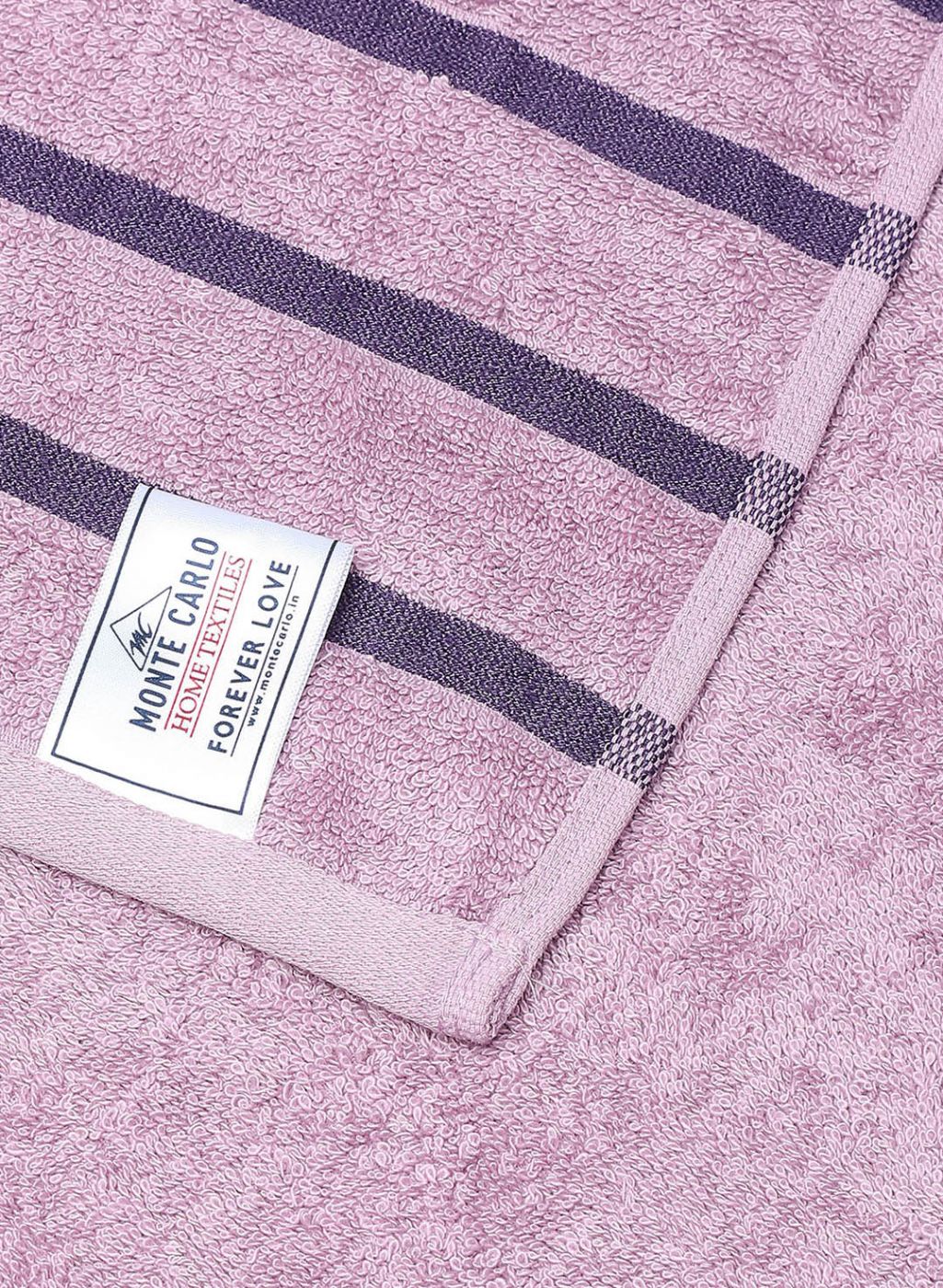 Purple & Pink Cotton 525 GSM Bath Towel (Pack of 2)