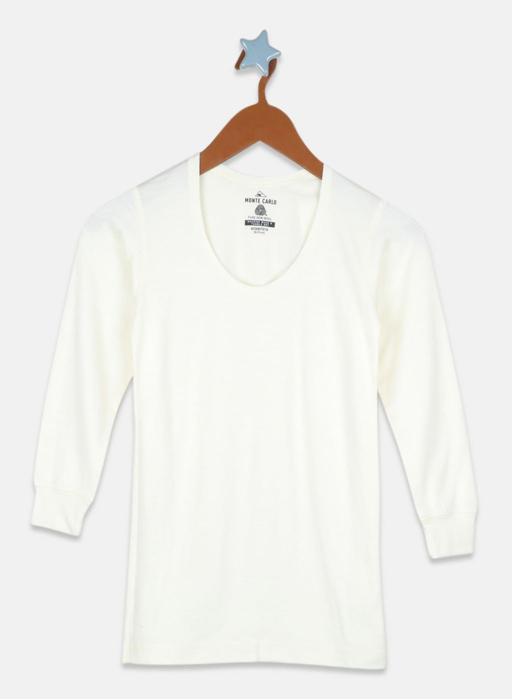 Boys Cream Solid Thermal Vest