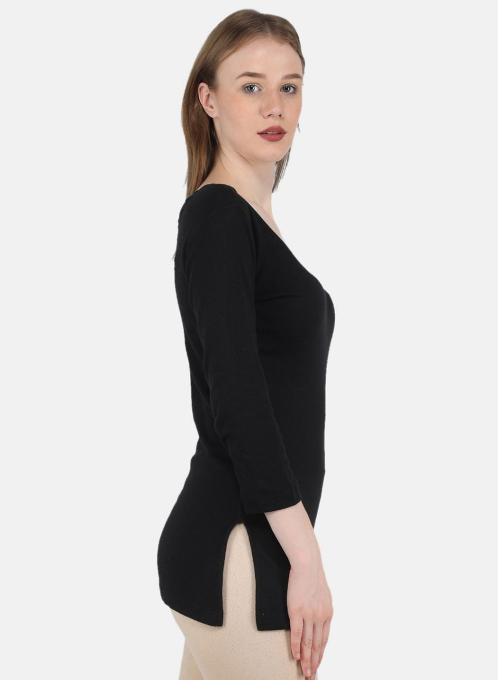 Women Black Solid Thermal Vest