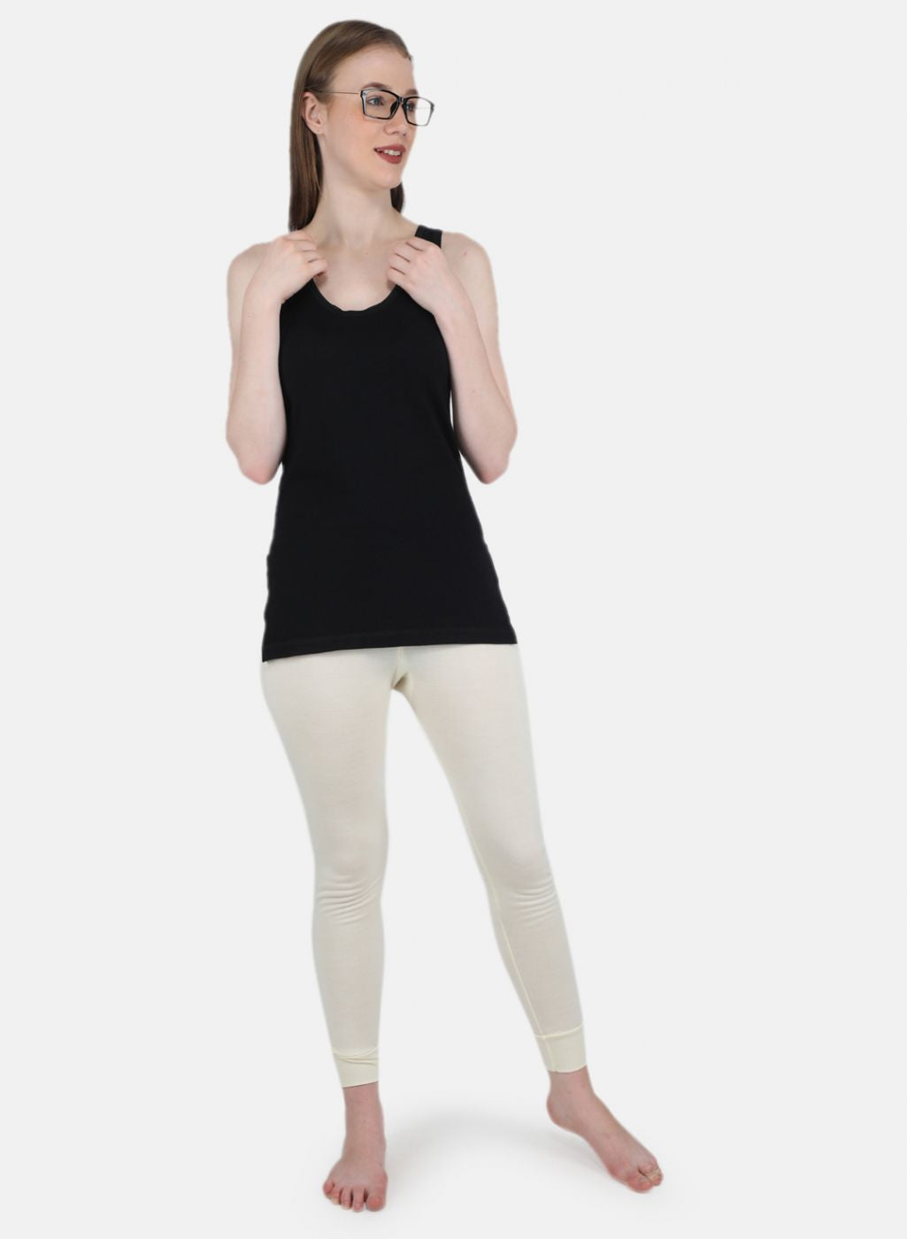 Women Black Solid Thermal Vest