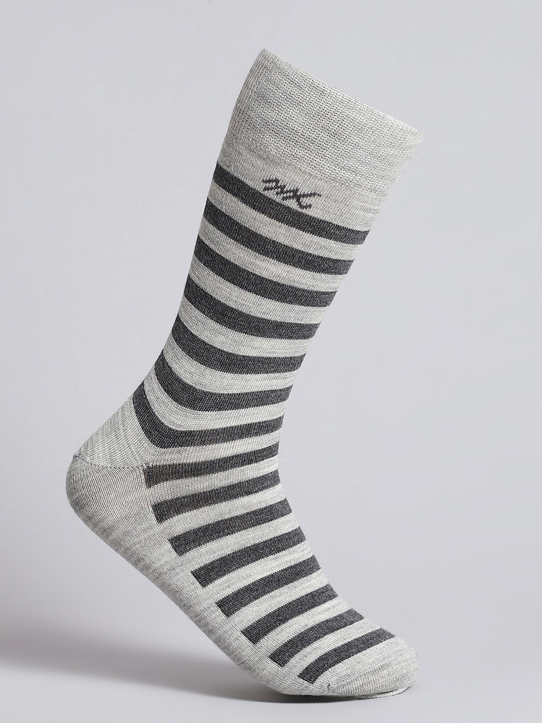 Men Pure Wool Stripe Mid Calf Length Socks (1 Pair)