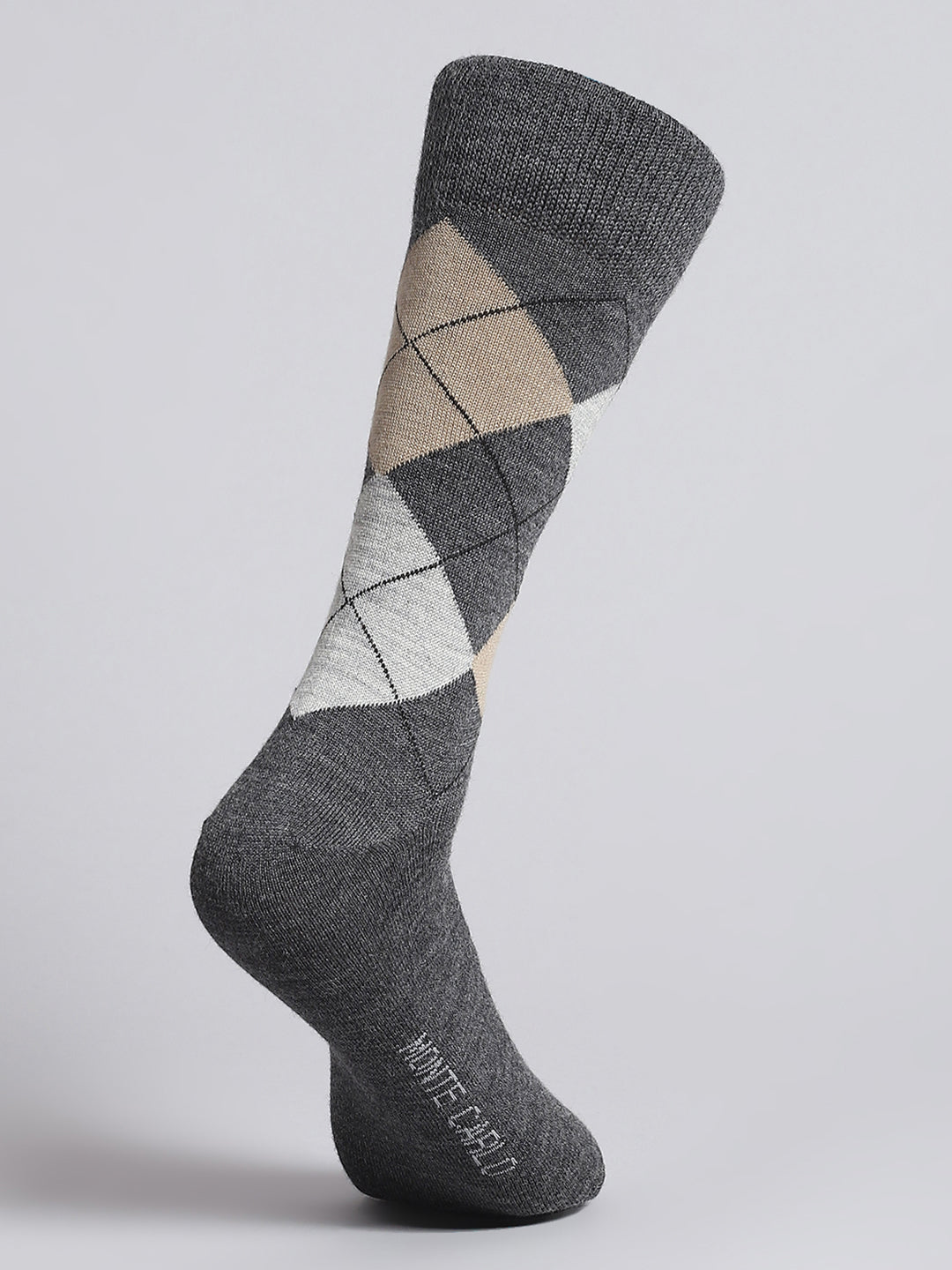 Men Pure Wool Printed Mid Calf Length Socks (1 Pair)