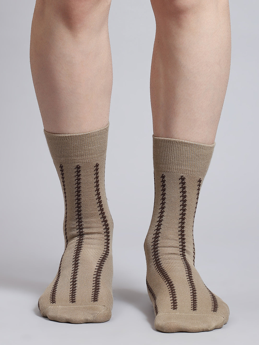 Men Pure Wool Self Design Mid Calf Length Socks (1 Pair)