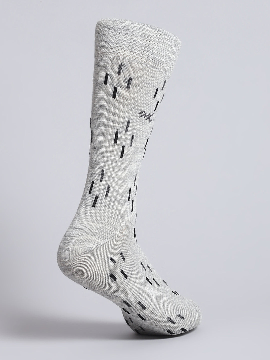 Men Pure Wool Printed Mid Calf Length Socks (1 Pair)