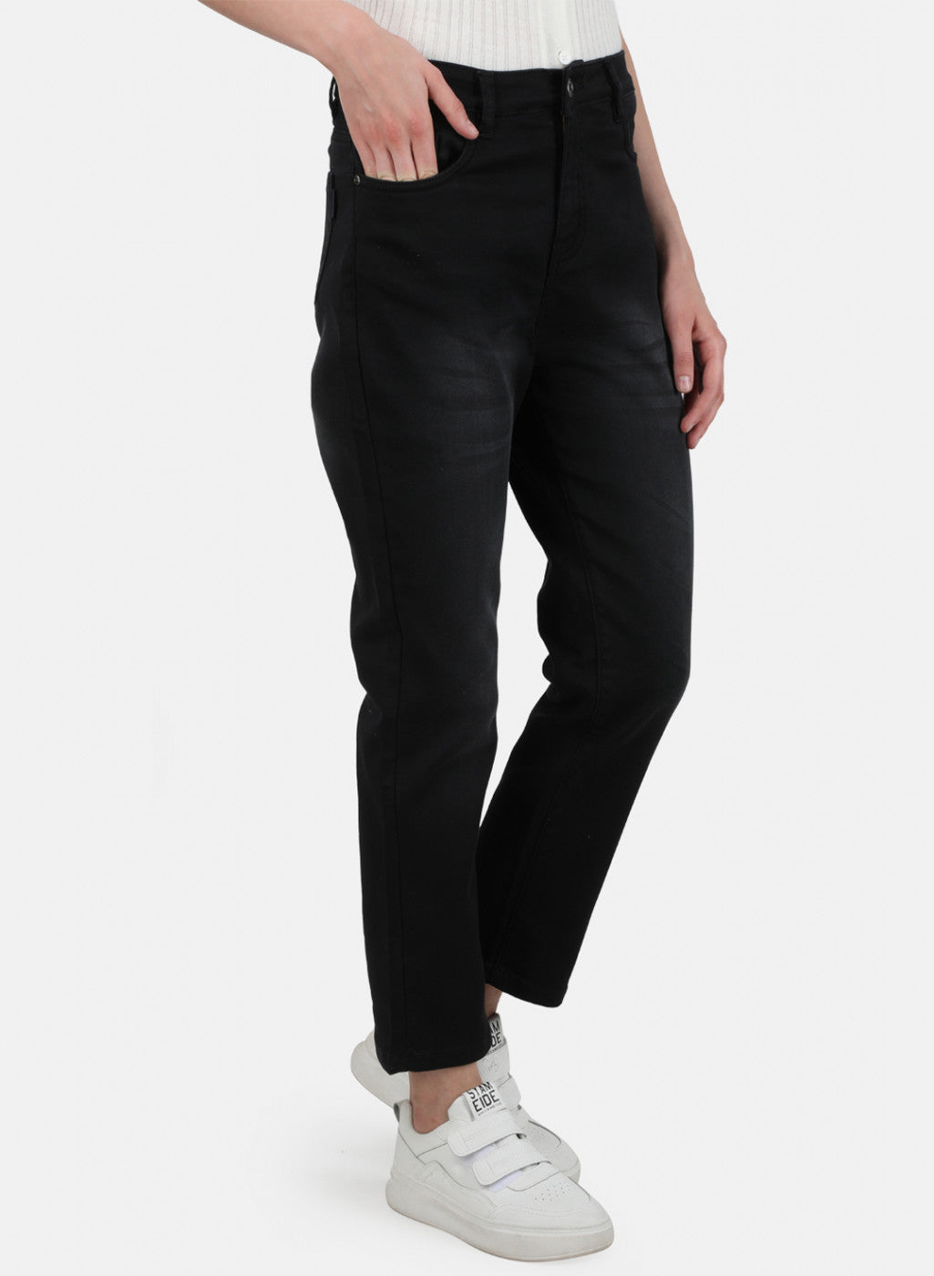 Womens Black Light Wash Denim