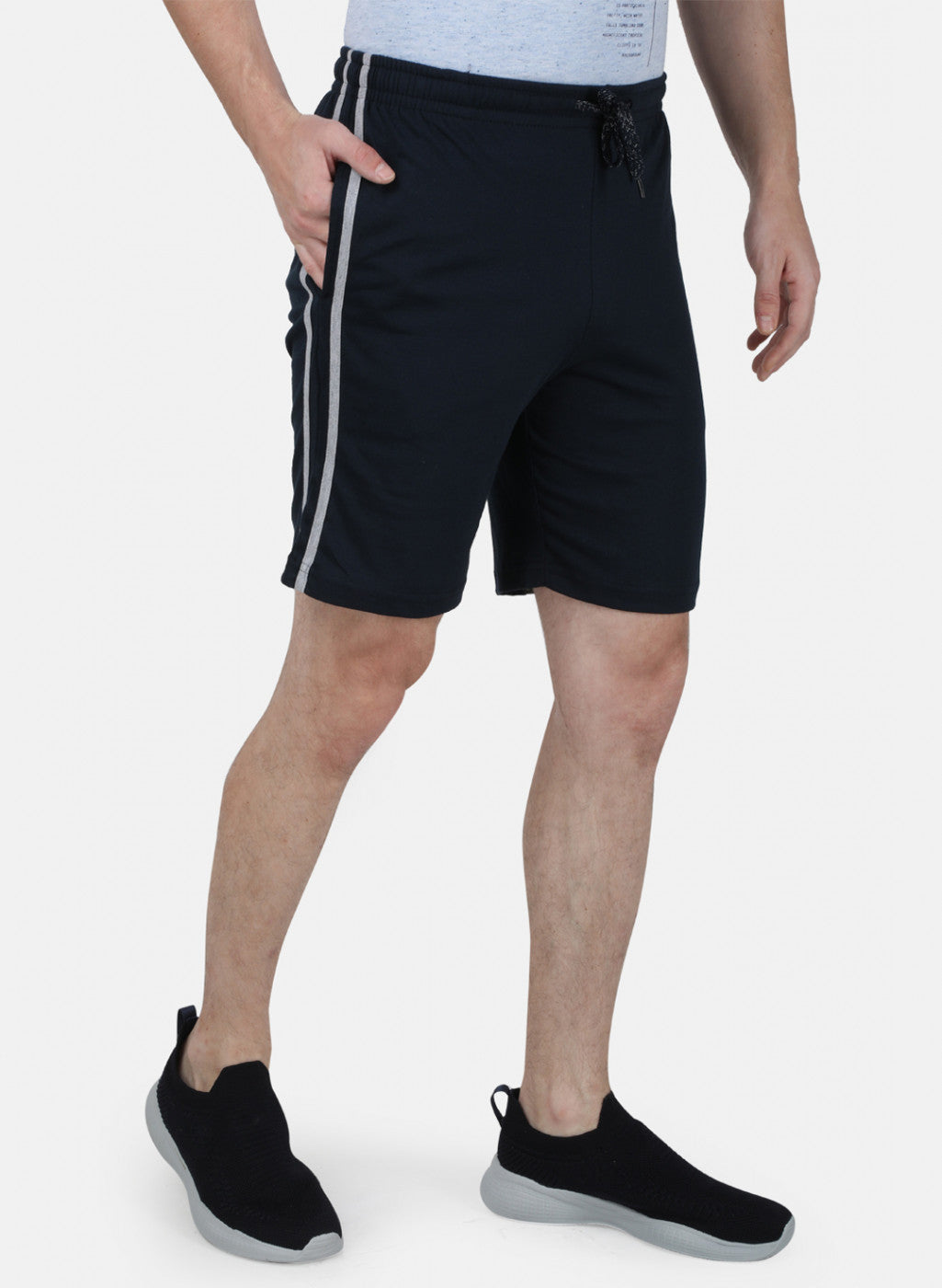 Mens NAvy Blue Plain Bermuda