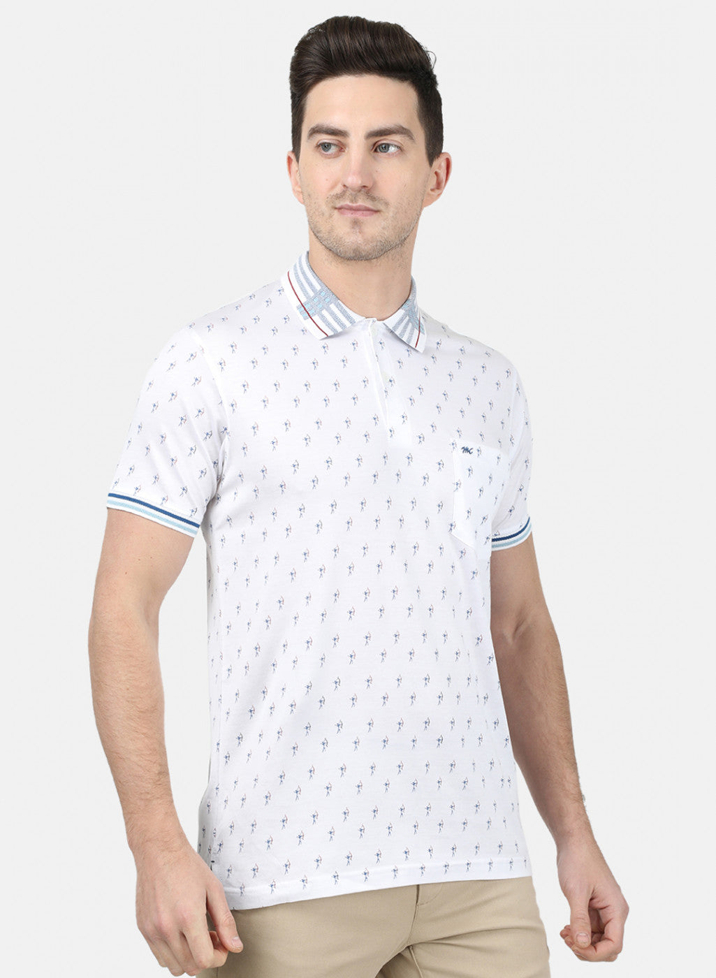Mens White Printed T-Shirt
