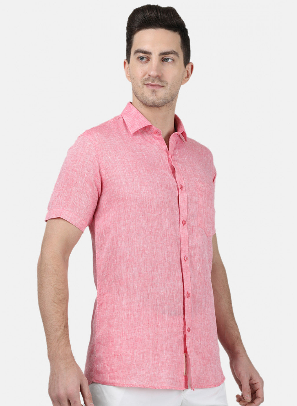 Mens Pink Solid Shirt