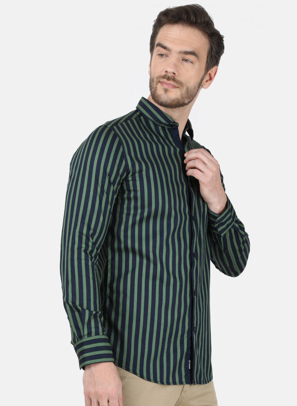 Mens Green Stripe Shirt