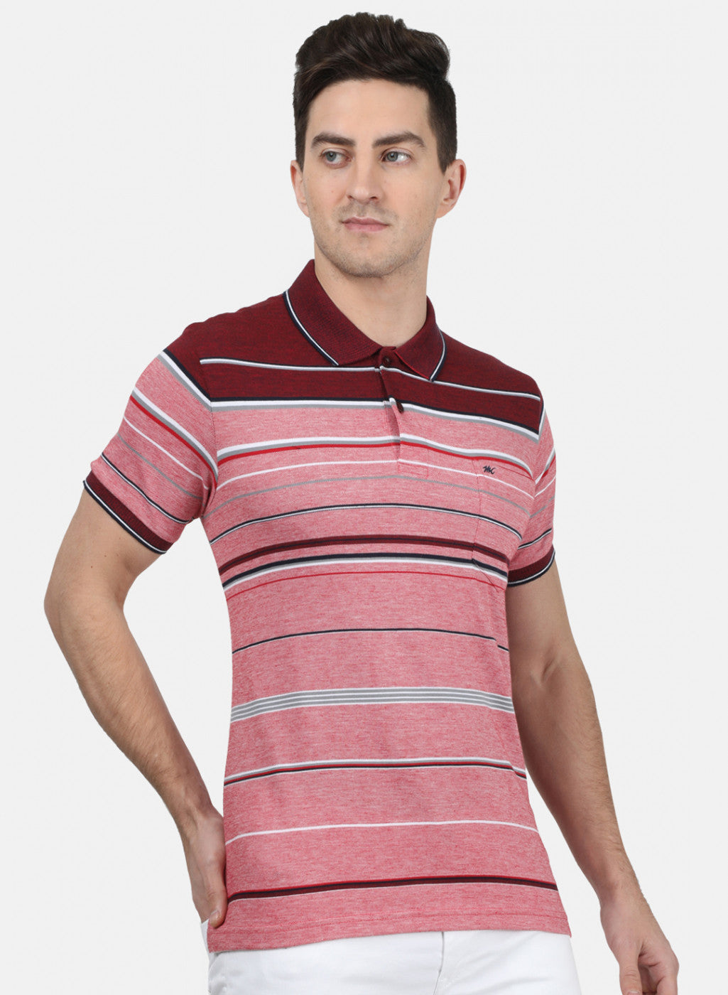 Mens Maroon Stripe T-Shirt