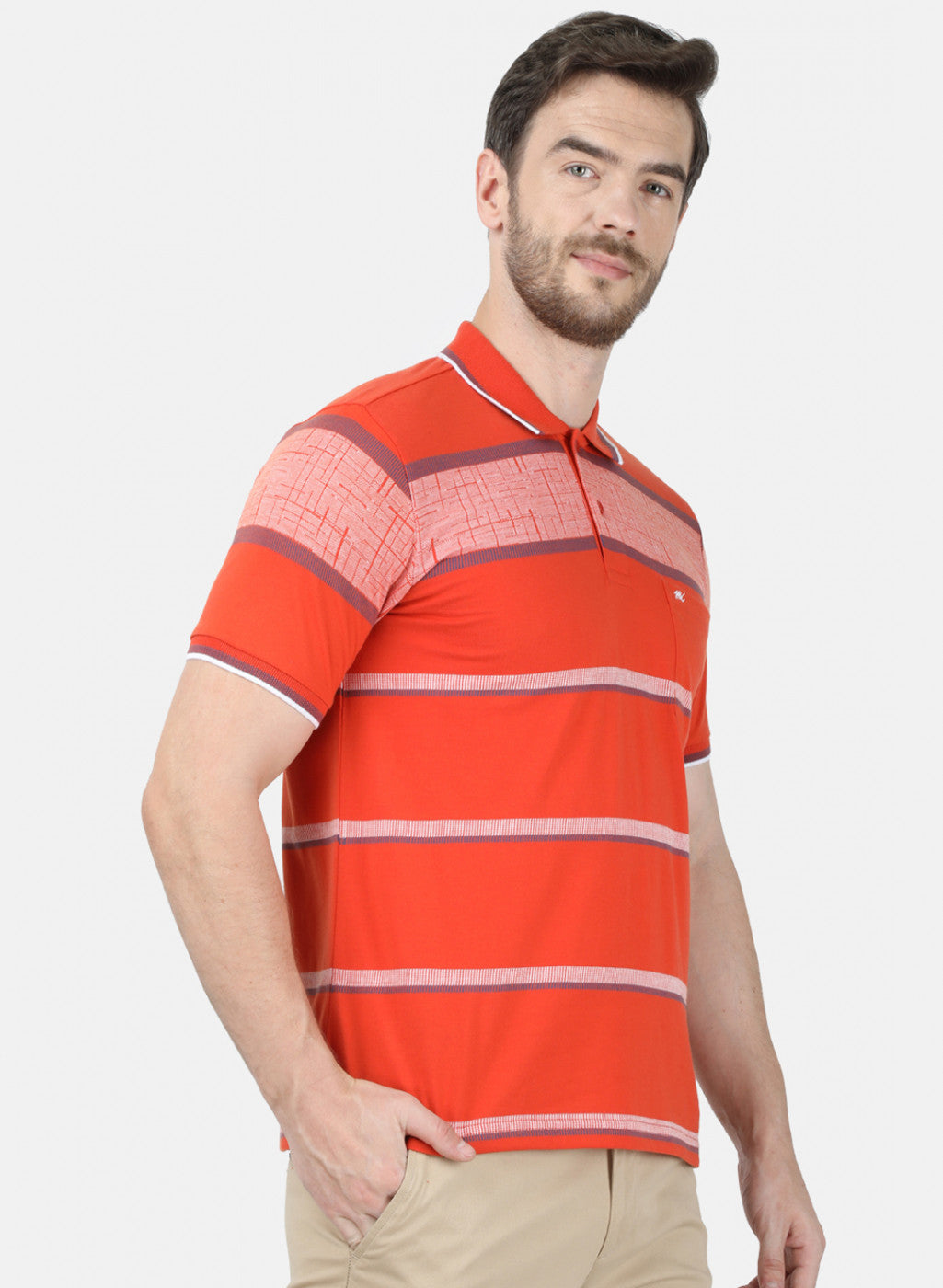 Mens Orange Stripe T-Shirt