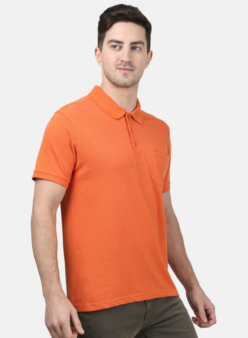 Mens Orange Plain T-Shirts