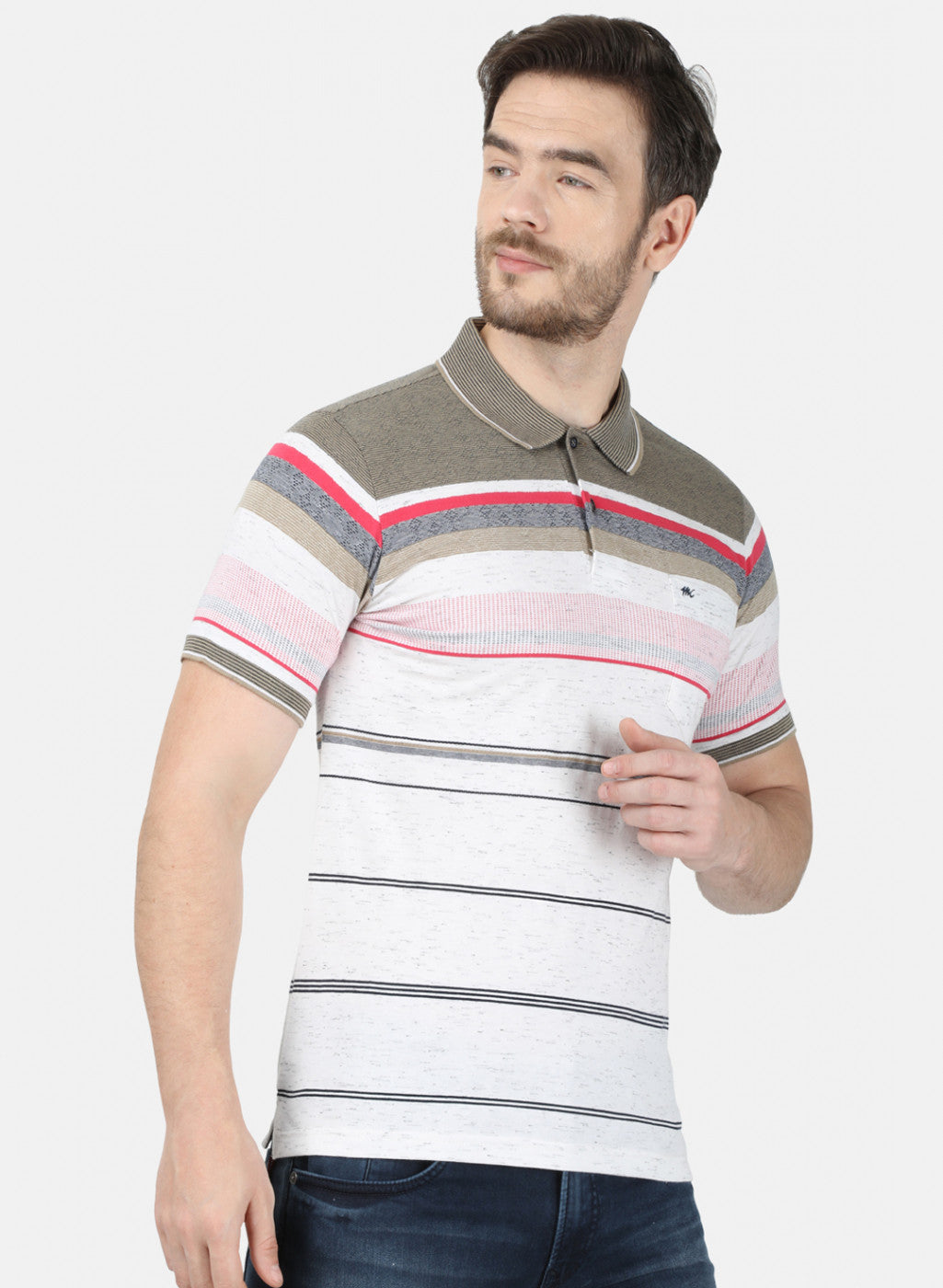 Mens Multi Color Stripe T-Shirt