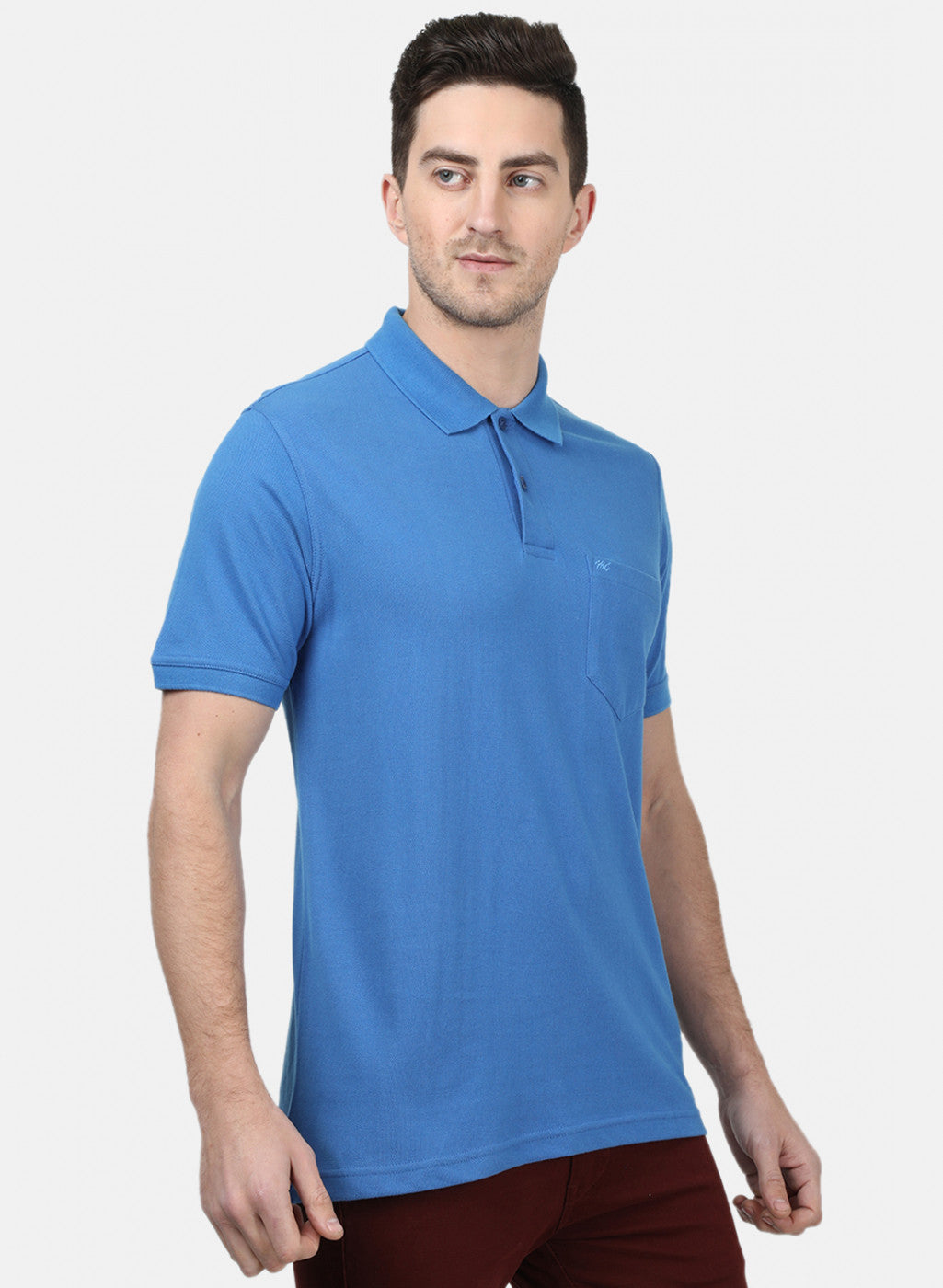 Mens Blue Plain T-Shirts