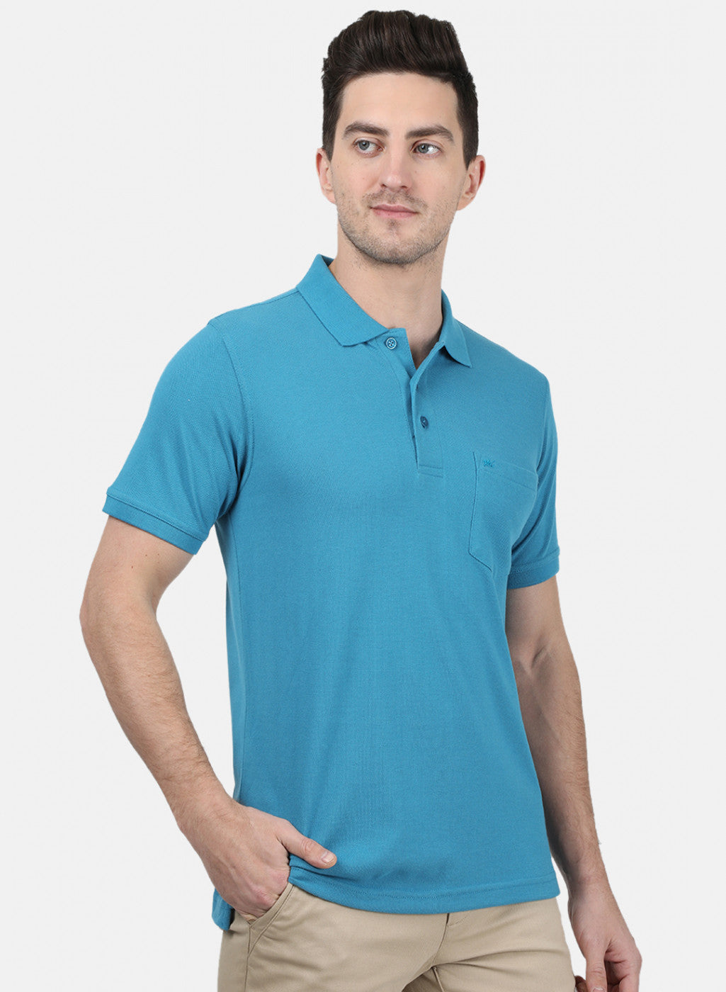 Mens Blue Plain T-Shirt