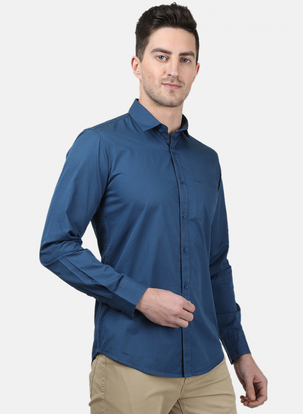 Mens NAvy Blue Solid Shirts