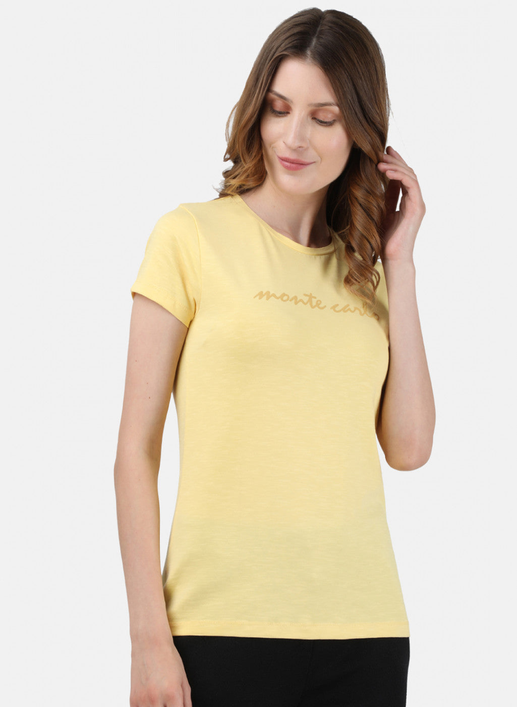 Womens Yellow Printed Top