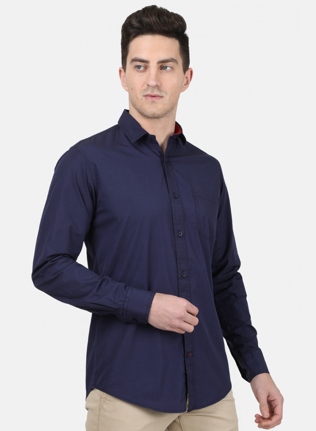 Mens NAvy Blue Solid Shirt