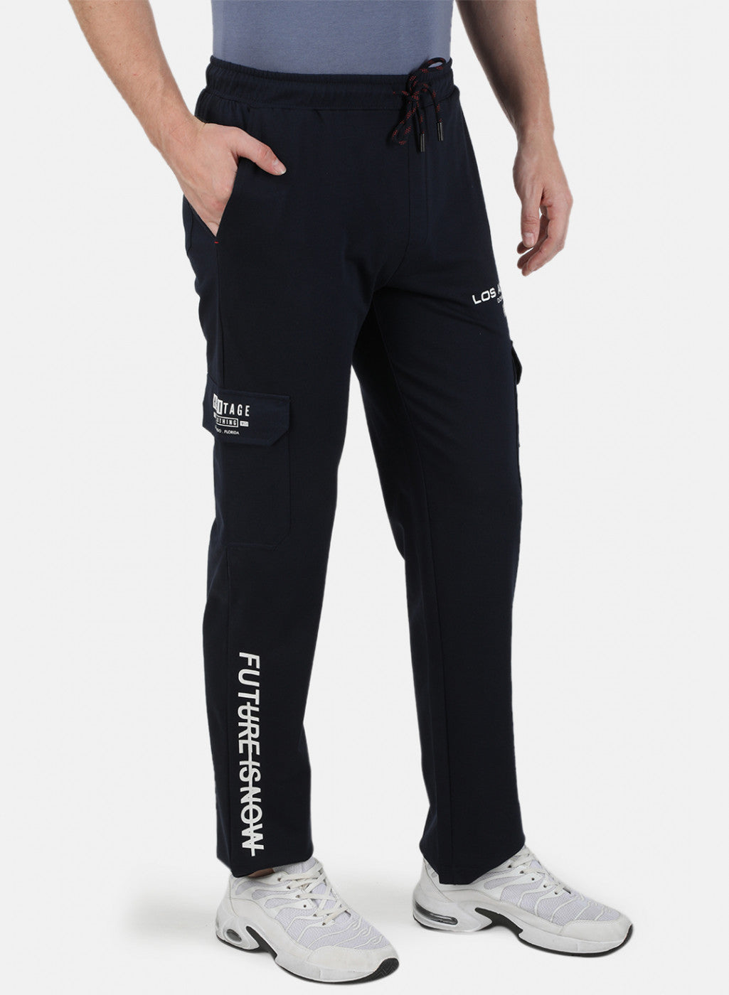 Mens Navy Blue Printed Lower