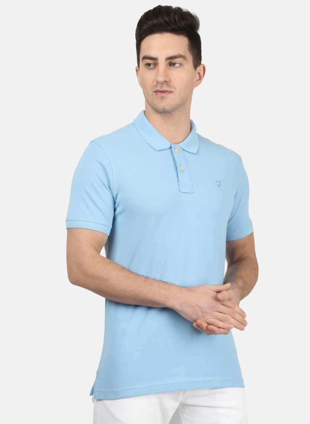 Mens Sky Blue Plain T-Shirt