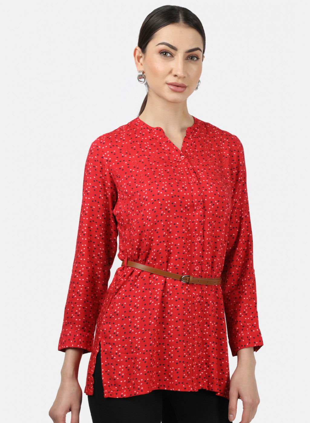 Womens Red Printed Top