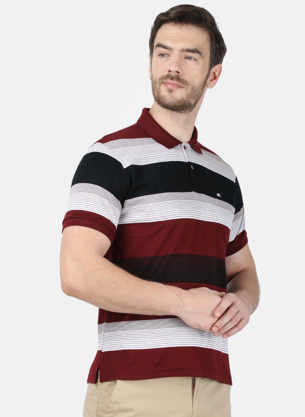 Mens Maroon Stripe T-Shirt
