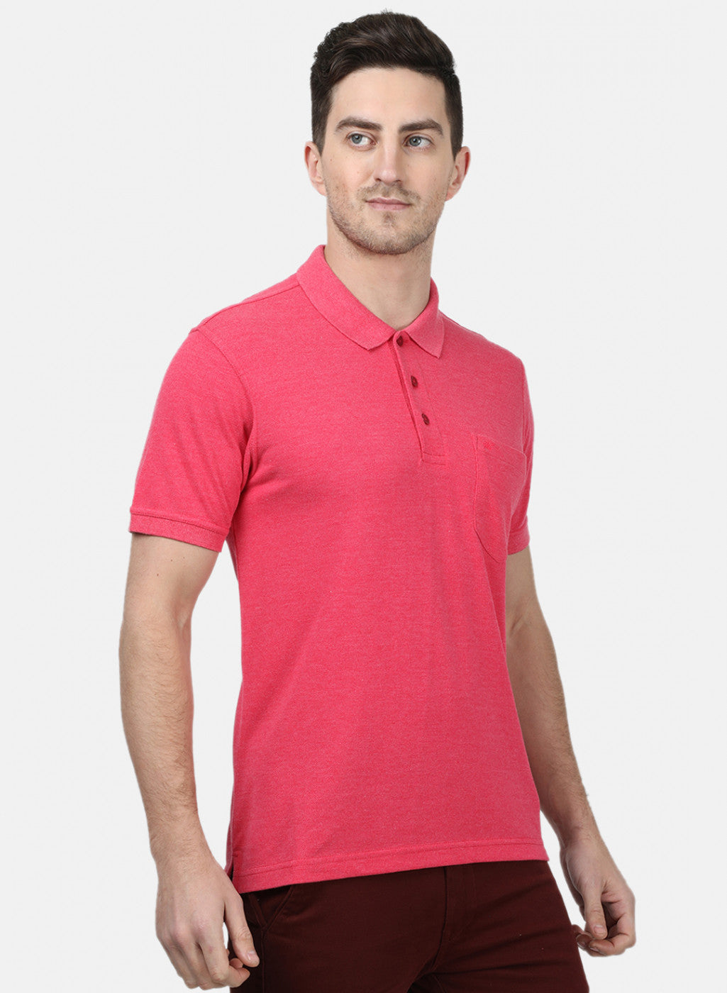 Mens Pink Plain T-Shirts