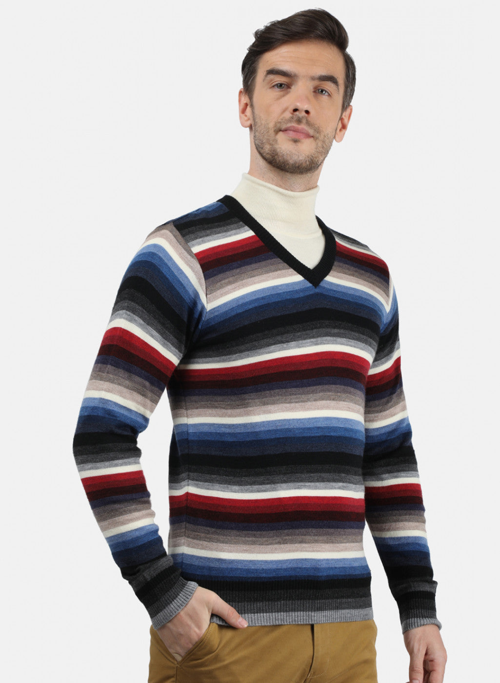 Men Multicolor Solid Pullover