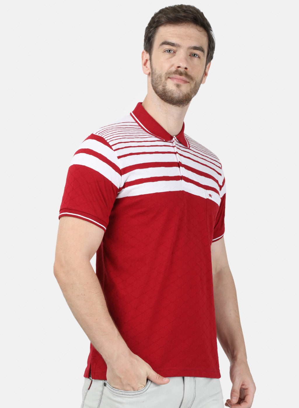 Mens Maroon Stripe T-Shirt