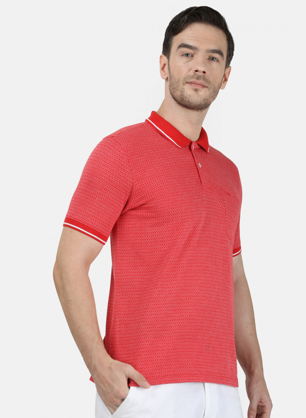 Mens Red Jaquard T-Shirt