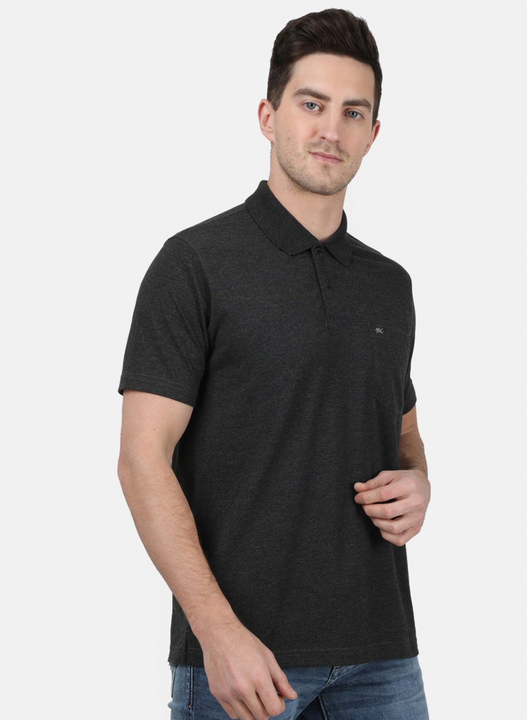 Mens Grey Plain T-Shirt